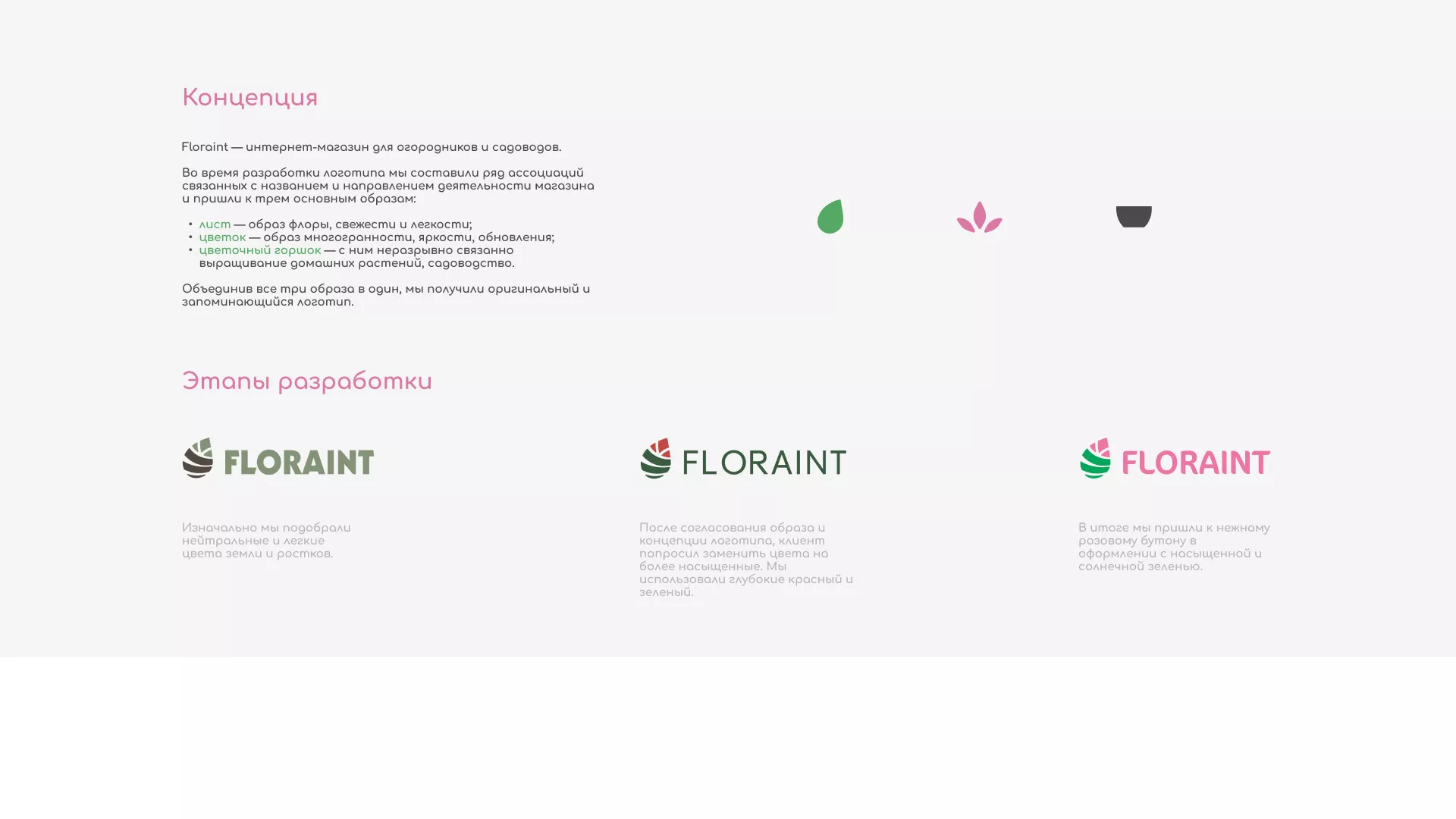 Создание логотипа и интернет-магазина «FLORAINT» в Сосновоборске